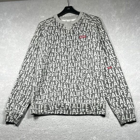 Alife Sweatshirt Mens Size XL Gray Pullover Crewneck Pullover Logo Spell - Picture 1 of 11